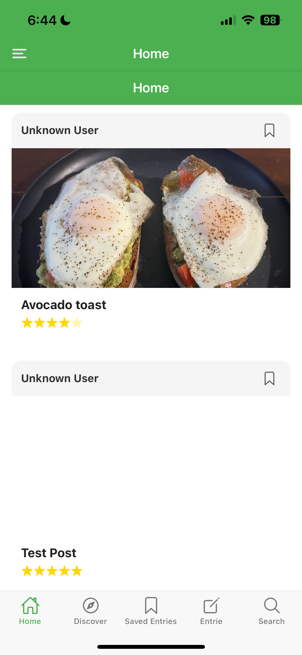 App Home Screen