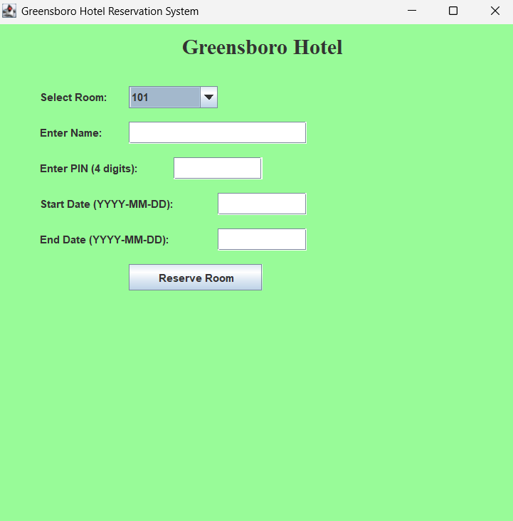 Hotel User Interface